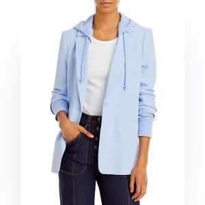 Cinq A Sept Hooded Khloe Blazer Jacket In Icicle Light Blue